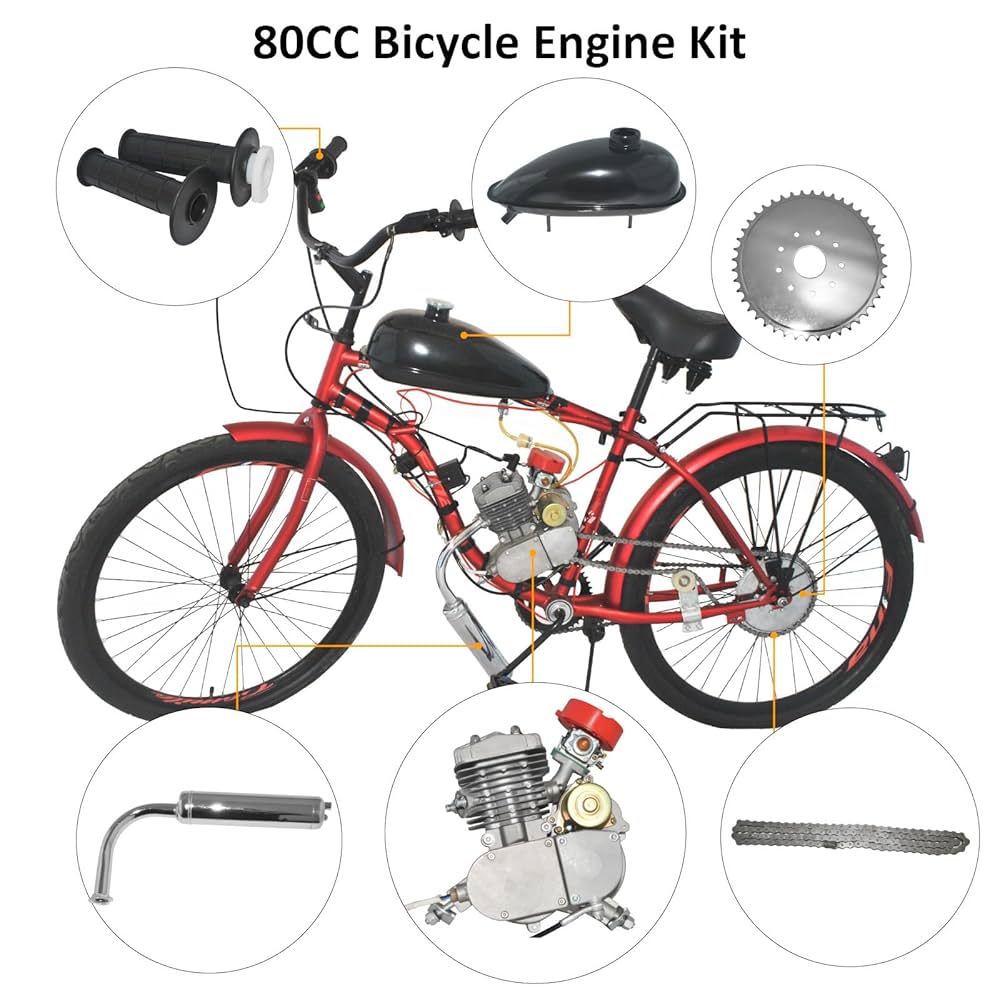 Amazon.com : Upgraded 80cc Bicycle Engine Kit,2-Stroke Bike
